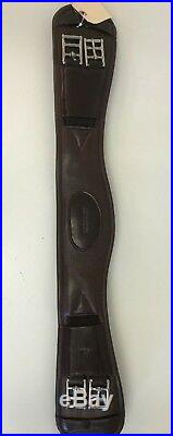 Nunn Finer Dressage Girth 26 Chocolate Leather SS Roller Buckles New