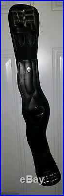 Nwot Horze Smooth English Dressage Leather Girth, Black, Anatomical Design, 26