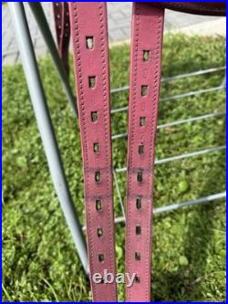 PINK Adam Ellis Dressage Saddle, 17.5 M/W + Girth & Stirrup Leathers
