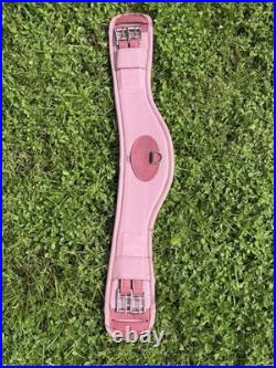 PINK Adam Ellis Dressage Saddle, 17.5 M/W + Girth & Stirrup Leathers