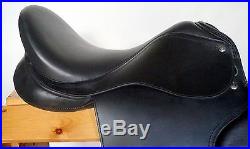 Premium Black Dressage Saddle 18 4pc Bridle Reins Leathers Girth Irons