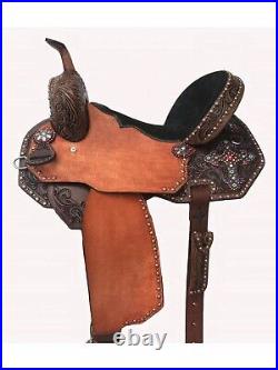 Premium Leather Horse Saddles Barrel Racing Western Equestrian Trail Tack 12-18