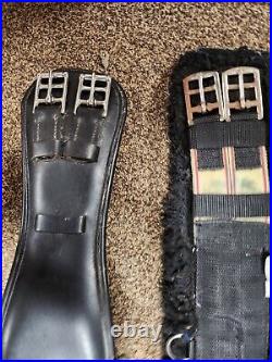 Prestige Itailan leather English dressage padded girth + 3 more Lot