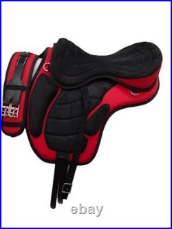 Red/Black Horse Tack Treeless Freemax Synthetic Saddle + Girth (Size-14) Red/Black Horse Tack Treeless Freemax Synthetic Saddle + Girth (Size-14)