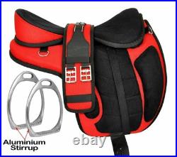 Red Treeless Freemax Synthetic Horse Tack Saddle with Girth Without Panel Red Treeless Freemax Synthetic Horse Tack Saddle with Girth Without Panel