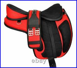 Red Treeless Freemax Synthetic Horse Tack Saddle with Girth Without Panel Red Treeless Freemax Synthetic Horse Tack Saddle with Girth Without Panel