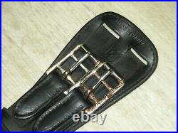 SCHLEESE Padded Shaped Black Dressage Girth Elastic on Both Ends Size 32