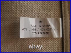 SM Women's Belt 3 Buckle Western Cinch White 20% Leather 40% Cotton 40% Linen