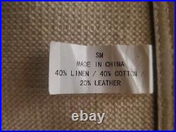 SM Women's Belt 3 Buckle Western Cinch White 20% Leather 40% Cotton 40% Linen