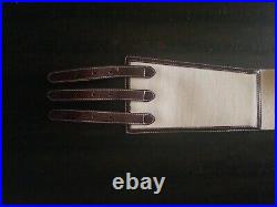 SM Women's Belt 3 Buckle Western Cinch White 20% Leather 40% Cotton 40% Linen