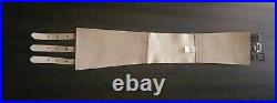 SM Women's Belt 3 Buckle Western Cinch White 20% Leather 40% Cotton 40% Linen