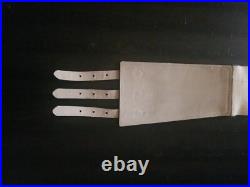 SM Women's Belt 3 Buckle Western Cinch White 20% Leather 40% Cotton 40% Linen