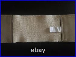 SM Women's Belt 3 Buckle Western Cinch White 20% Leather 40% Cotton 40% Linen