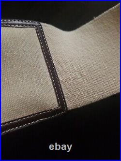 SM Women's Belt 3 Buckle Western Cinch White 20% Leather 40% Cotton 40% Linen