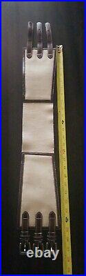 SM Women's Belt 3 Buckle Western Cinch White 20% Leather 40% Cotton 40% Linen