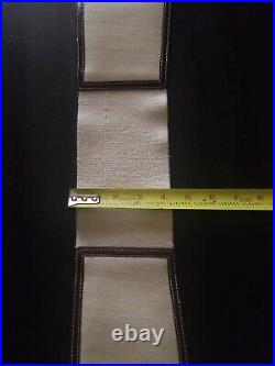 SM Women's Belt 3 Buckle Western Cinch White 20% Leather 40% Cotton 40% Linen