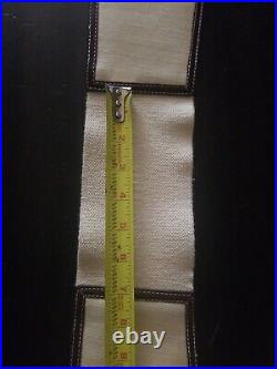 SM Women's Belt 3 Buckle Western Cinch White 20% Leather 40% Cotton 40% Linen
