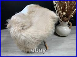 Sheepskin Fur Rug Pelt Red Genuine Leather Throw Seat Cover Home Decor