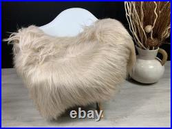 Sheepskin Fur Rug Pelt Red Genuine Leather Throw Seat Cover Home Decor