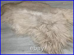 Sheepskin Fur Rug Pelt Red Genuine Leather Throw Seat Cover Home Decor