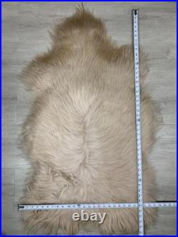 Sheepskin Fur Rug Pelt Red Genuine Leather Throw Seat Cover Home Decor