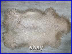 Sheepskin Fur Rug Pelt Red Genuine Leather Throw Seat Cover Home Decor