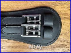 SmartPak Harwich Black Leather Padded Dressage Horse Girth 22, light use