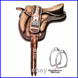 Synthetic All Purpose English Horse Saddle FREEMAX Treeless Suede Tack Size10-18