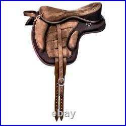 Synthetic All Purpose English Horse Saddle FREEMAX Treeless Suede Tack Size10-18