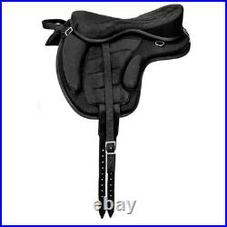 Synthetic All Purpose English Horse Saddle FREEMAX Treeless Suede Tack Size10-18