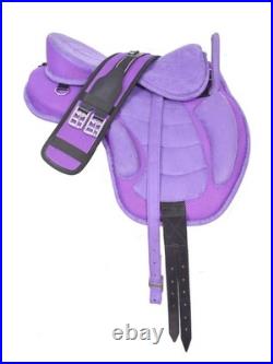 Synthetic All Purpose Horse Saddle English FREEMAX Treeless Suede Tack Size10-18