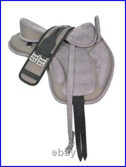 Synthetic All Purpose Horse Saddle English FREEMAX Treeless Suede Tack Size10-18