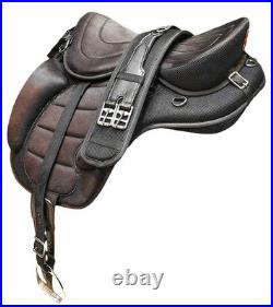 Synthetic All Purpose Horse Saddle FREEMAX English Treeless Suede Tack Size10-18