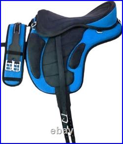 Synthetic All Purpose Horse Saddle FREEMAX English Treeless Suede Tack Size10-18