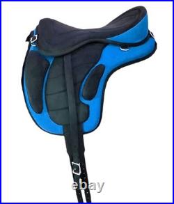 Synthetic All Purpose Horse Saddle FREEMAX English Treeless Suede Tack Size10-18