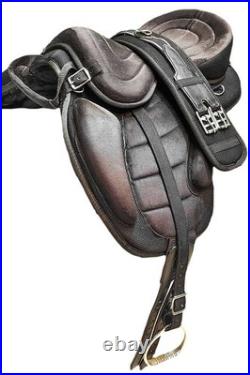 Synthetic All Purpose Horse Saddle FREEMAX English Treeless Suede Tack Size10-18