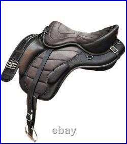 Synthetic All Purpose Horse Saddle FREEMAX English Treeless Suede Tack Size10-18