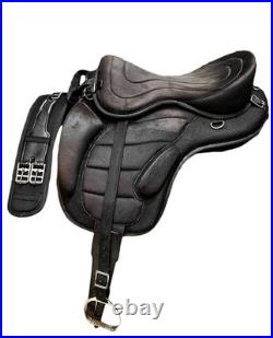 Synthetic All Purpose Horse Saddle FREEMAX English Treeless Suede Tack Size10-18