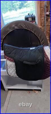 Synthetic Dressage Saddle, wide, made in England, 18 seat. Please read full Synthetic Dressage Saddle, wide, made in England, 18 seat. Please read full