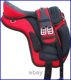 Synthetic English Horse Saddle All Purpose FREEMAX Treeless Suede Tack Size10-18