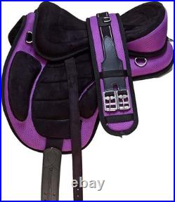 Synthetic FREEMAX English All Purpose Horse Saddle Treeless Suede Tack Size10-18