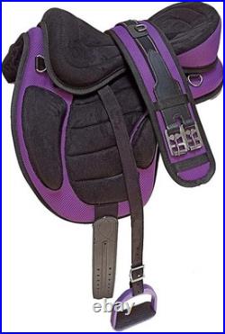 Synthetic FREEMAX English All Purpose Horse Saddle Treeless Suede Tack Size10-18