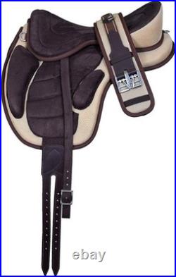 Synthetic FREEMAX Horse Saddle All Purpose Treeless Suede English Tack Size10-18