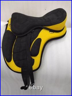 Synthetic Horse Tack Treeless Freemax Saddle + Girth Without Panel