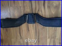 TSF StretchTec Shoulder Relief Leather Dressage Girth- Black 26