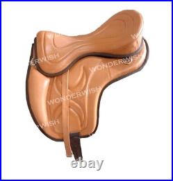 Tan Color Treeless Leather Softy Freemax Horse English Saddle 14 Sizes F / Ship