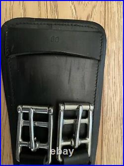 ThinLine Leather Contour Comfort Dressage Girth-Black-60cm24