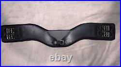 Total Fit Stretch Tec Shoulder Relief Dressage Girth 28 Black Leather Pre-owned