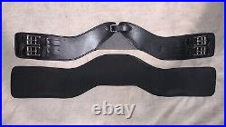 Total Fit Stretch Tec Shoulder Relief Dressage Girth 28 Black Leather Pre-owned