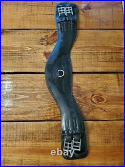 Total Saddle Fit Dressage Girth 26 Black Leather with Fleece Cover